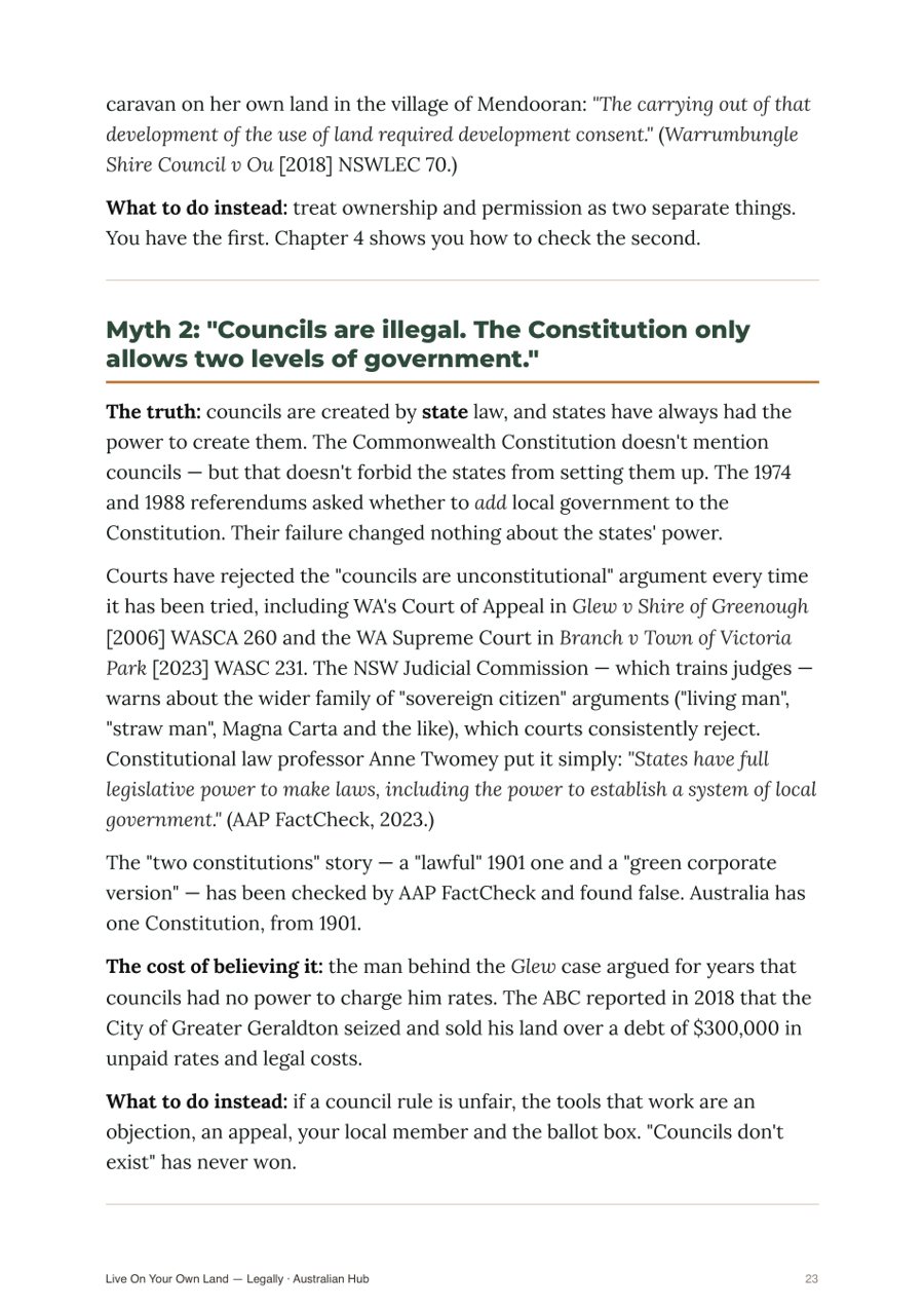Page 23: Myth 2, councils are illegal